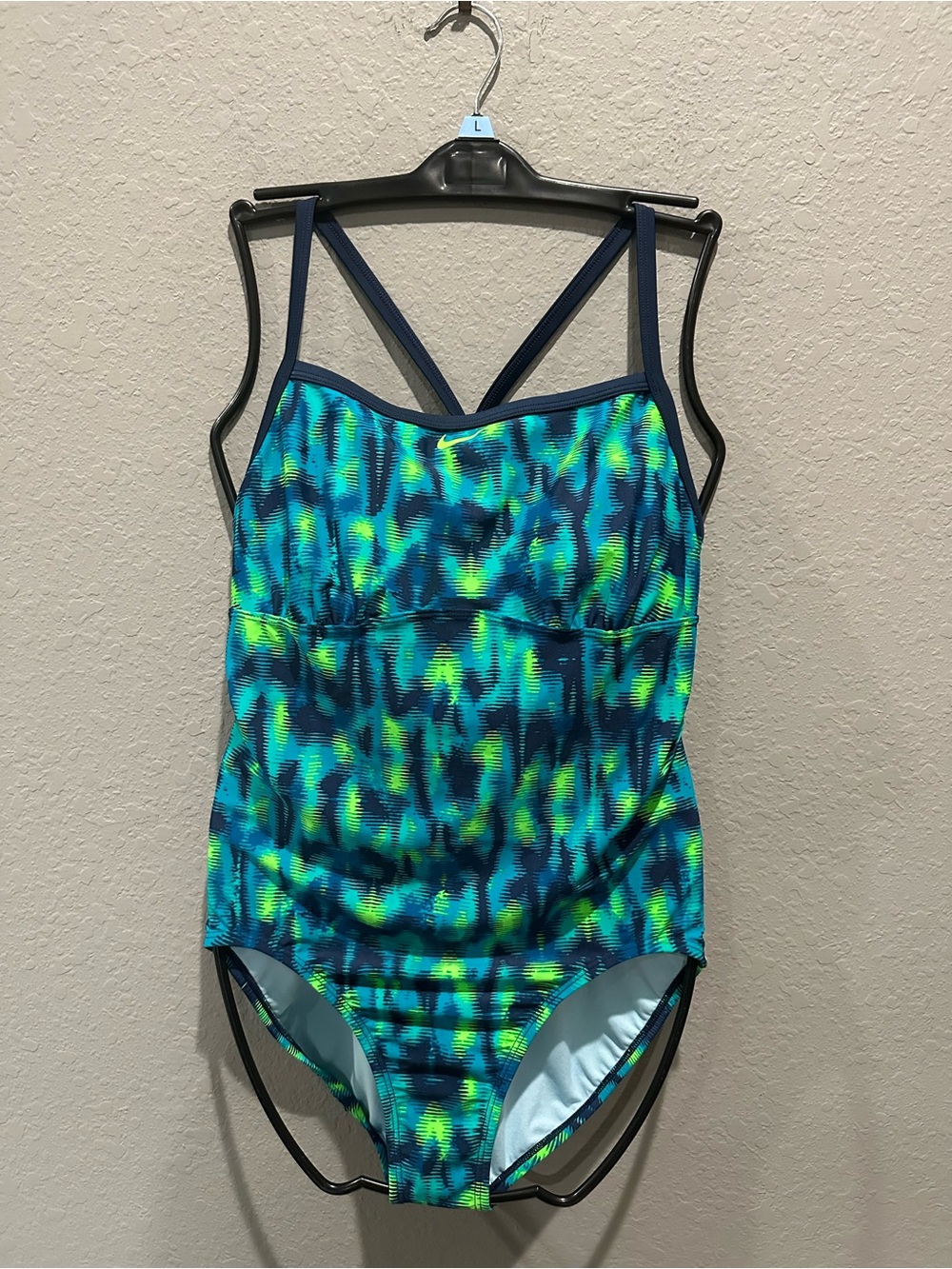 Nike Blue Green One Piece Swimsuit Sz 16